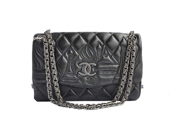 7A Replica Chanel Flap Shoulder Bag Lambskin Leather A47049 Black